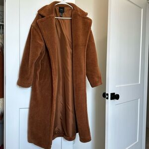 Brown trench teddy coat